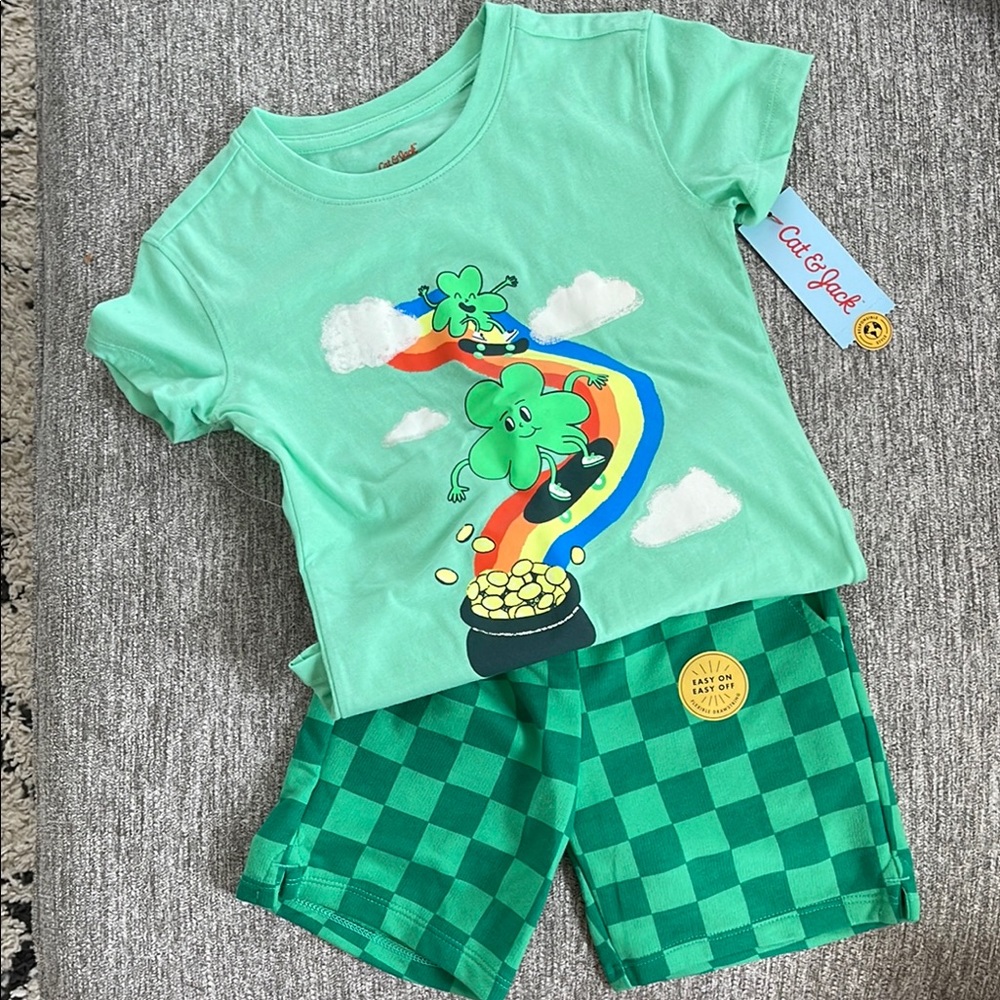Cat & Jack Green Kids Matching Set